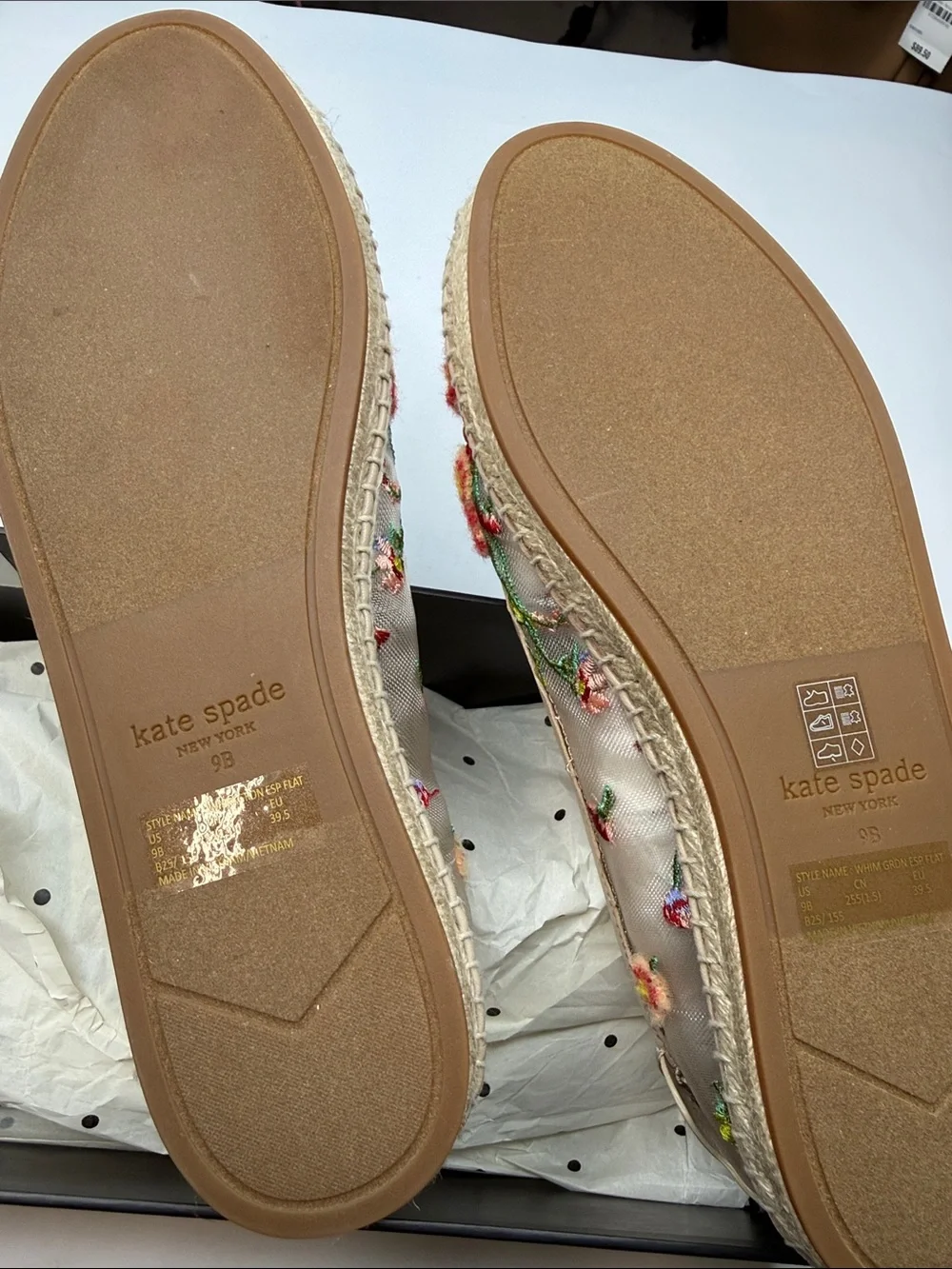 kate spade new york Women Whimsical Garden Mesh Espadrille Ballet Flats Size 9